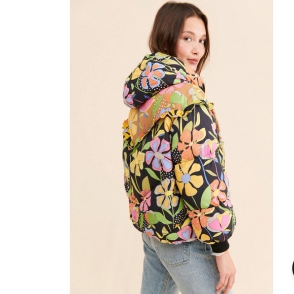 CeliaB Floral Print Puffer Jacket - Picture 2 of 5